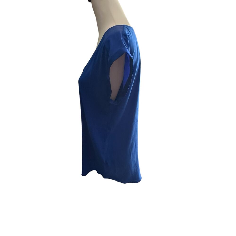 Express Women's Blue Short Sleeve Top Medium